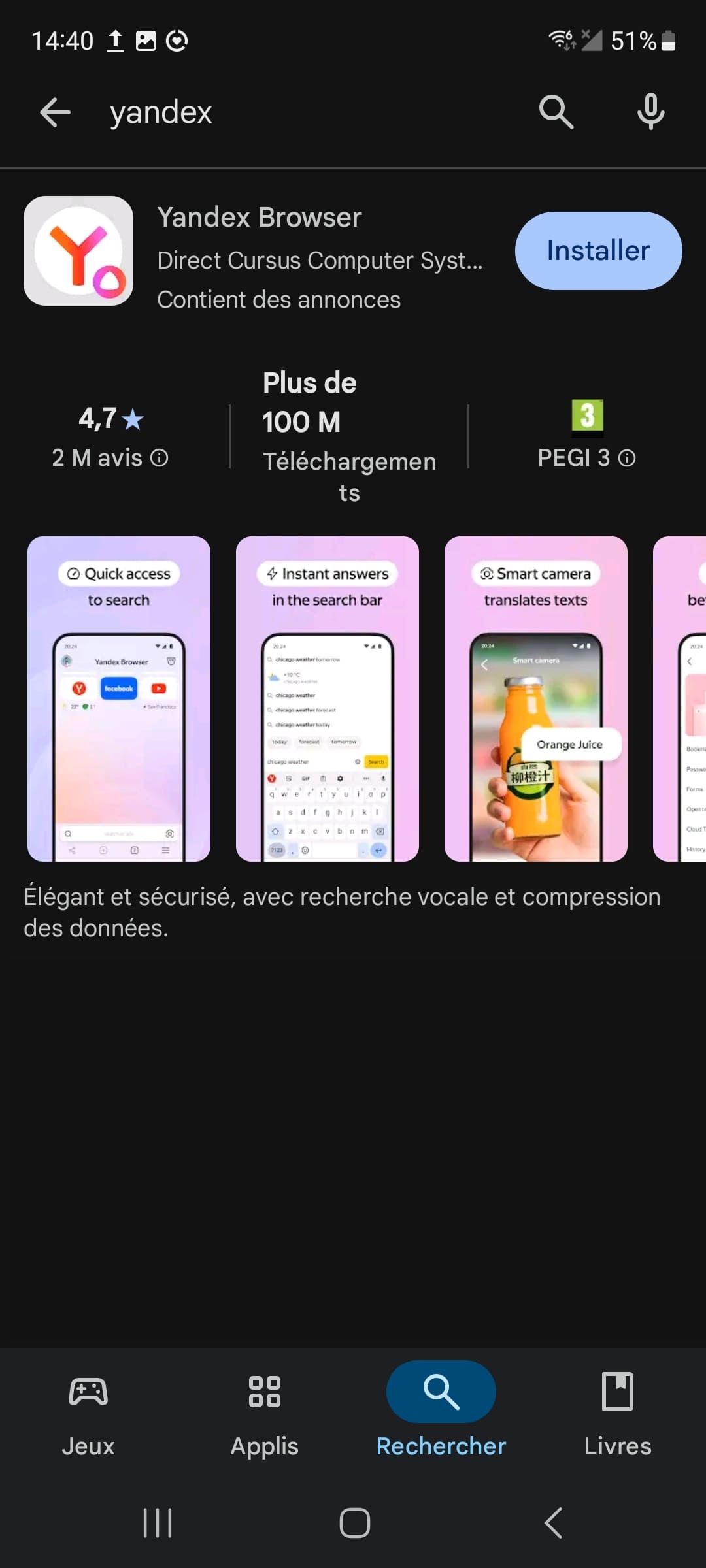 Étape 1 de l'installation