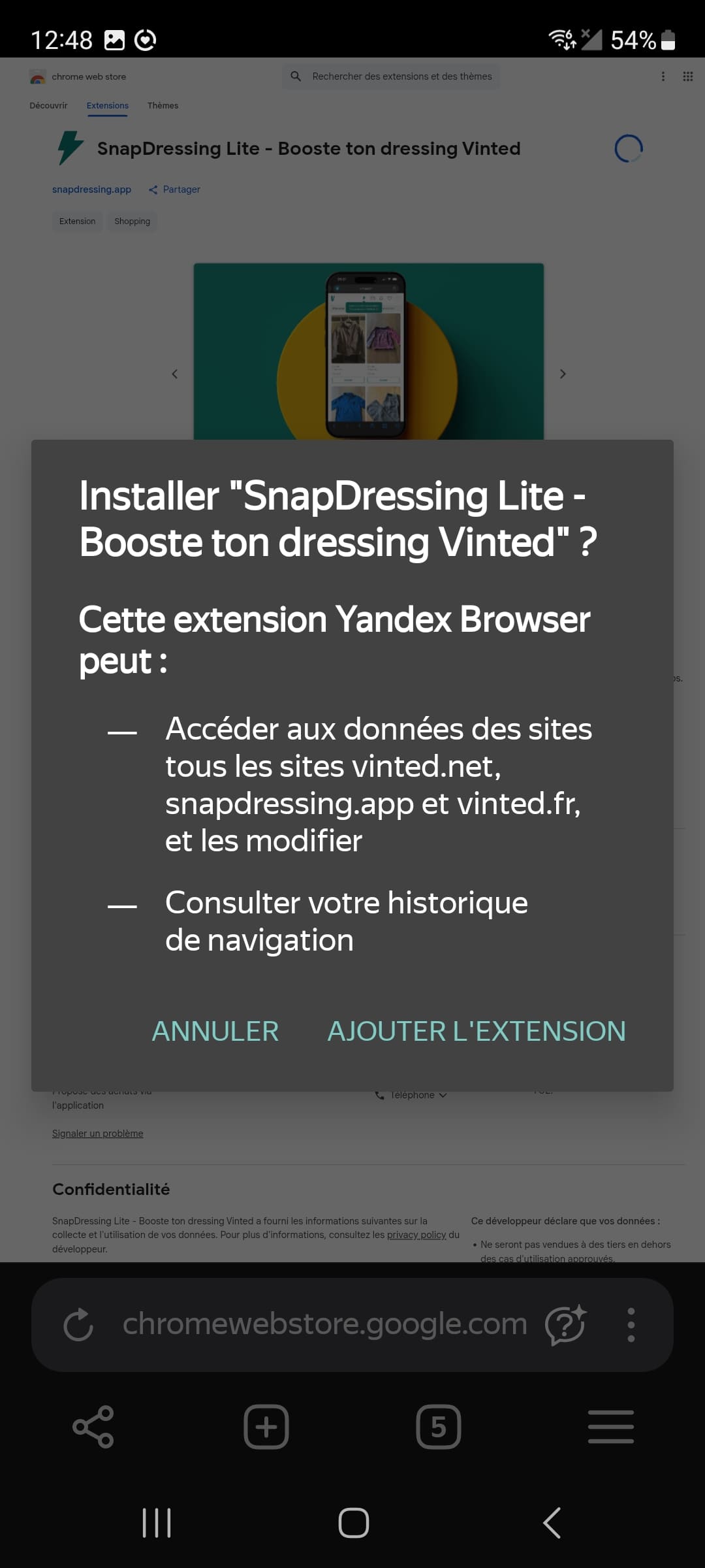 Étape 3 de l'installation